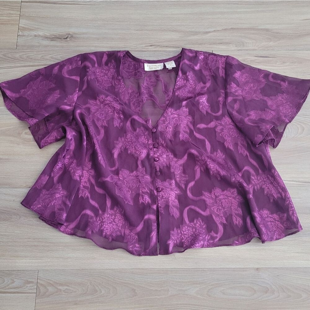 Victoria's Secret Vintage Purple Floral Lace Top Small Whimsigoth Fairy Coquette